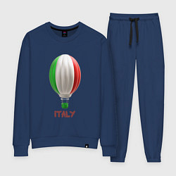 Костюм хлопковый женский 3d aerostat Italy flag, цвет: тёмно-синий