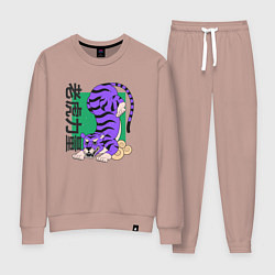 Костюм хлопковый женский Purple Tiger, цвет: пыльно-розовый