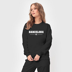 Костюм хлопковый женский Barcelona Football Club Классика, цвет: черный — фото 2