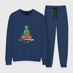 Костюм хлопковый женский Space - Yoga, цвет: тёмно-синий