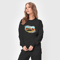 Костюм хлопковый женский Adventure time ретро авто, цвет: черный — фото 2