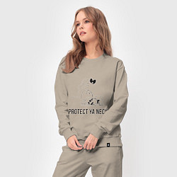 Костюм хлопковый женский WU Protect Ya Neck, цвет: миндальный — фото 2