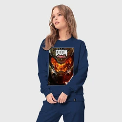 Костюм хлопковый женский Doom eternal - poster, цвет: тёмно-синий — фото 2