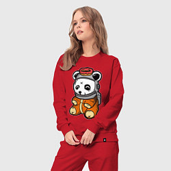 Костюм хлопковый женский Космо панда, цвет: красный — фото 2