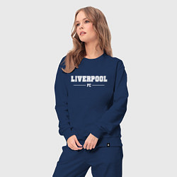 Костюм хлопковый женский Liverpool football club классика, цвет: тёмно-синий — фото 2