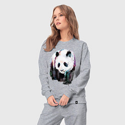 Костюм хлопковый женский Панда - акварель, цвет: меланж — фото 2