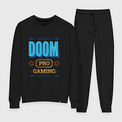 Костюм хлопковый женский Игра Doom pro gaming, цвет: черный