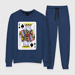 Костюм хлопковый женский Игральная карта - Король, цвет: тёмно-синий