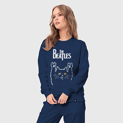 Костюм хлопковый женский The Beatles rock cat, цвет: тёмно-синий — фото 2