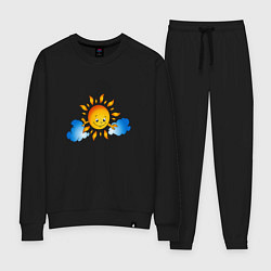 Костюм хлопковый женский Солнышко и облака, цвет: черный