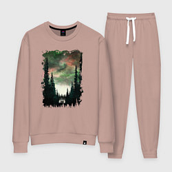 Костюм хлопковый женский Лес кругом, цвет: пыльно-розовый