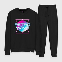 Костюм хлопковый женский Retrowave Neon, цвет: черный