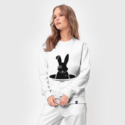 Костюм хлопковый женский Кролик с моноклем, цвет: белый — фото 2