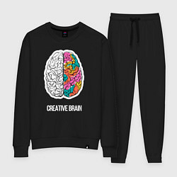 Костюм хлопковый женский Creative Brain, цвет: черный