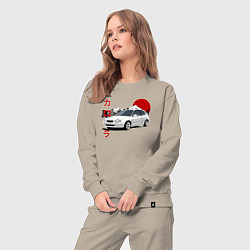 Костюм хлопковый женский Toyota Corolla JDM Retro Style, цвет: миндальный — фото 2