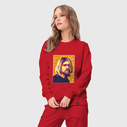 Костюм хлопковый женский Nirvana - Cobain, цвет: красный — фото 2