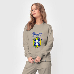 Костюм хлопковый женский Brasil Football, цвет: миндальный — фото 2