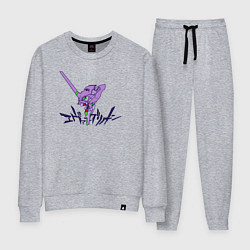 Костюм хлопковый женский Anime Evangelion unit-01, цвет: меланж