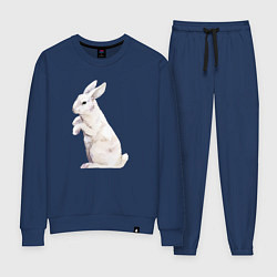 Костюм хлопковый женский Белый милый кролик, цвет: тёмно-синий