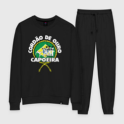 Костюм хлопковый женский Capoeira - Cordao de ouro flag of Brazil, цвет: черный