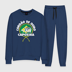 Костюм хлопковый женский Capoeira - Cordao de ouro flag of Brazil, цвет: тёмно-синий