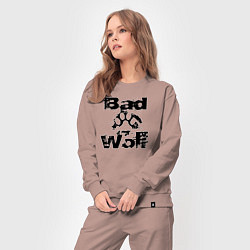 Костюм хлопковый женский Bad Wolf - Злой волк, цвет: пыльно-розовый — фото 2