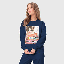 Костюм хлопковый женский Destroy everything kitty, цвет: тёмно-синий — фото 2