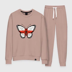 Костюм хлопковый женский Бабочка - Англия, цвет: пыльно-розовый