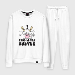 Костюм хлопковый женский Prob-llama solver, цвет: белый