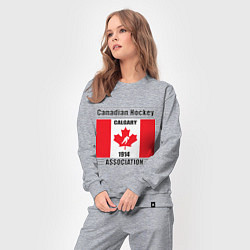 Костюм хлопковый женский Федерация хоккея Канады, цвет: меланж — фото 2
