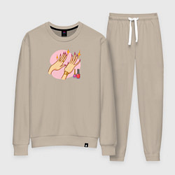 Костюм хлопковый женский Маникюр, цвет: миндальный