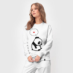 Костюм хлопковый женский Панда о разбитом сердце, цвет: белый — фото 2