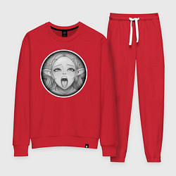 Костюм хлопковый женский Ахегао эльфийка, цвет: красный