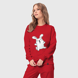 Костюм хлопковый женский Happy Bunny, цвет: красный — фото 2