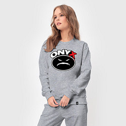 Костюм хлопковый женский Onyx - black logo, цвет: меланж — фото 2