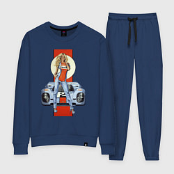 Костюм хлопковый женский Porsche - Motorsport - Girl, цвет: тёмно-синий