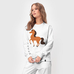 Костюм хлопковый женский Конь, цвет: белый — фото 2