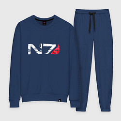 Костюм хлопковый женский Mass Effect N7 - Logotype, цвет: тёмно-синий