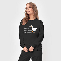 Костюм хлопковый женский Peace was never an option!, цвет: черный — фото 2