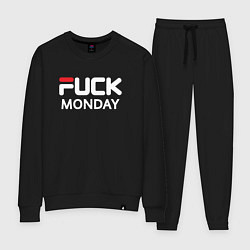 Костюм хлопковый женский Fuck monday, fila, anti-brand, цвет: черный