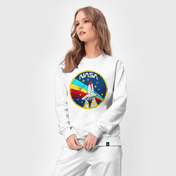 Костюм хлопковый женский NASA - emblem - USA, цвет: белый — фото 2