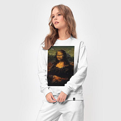 Костюм хлопковый женский Мона Лиза абстракция, цвет: белый — фото 2