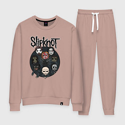 Костюм хлопковый женский Slipknot art fan, цвет: пыльно-розовый