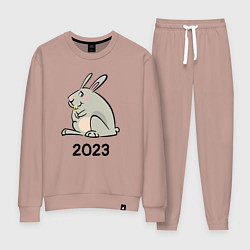 Костюм хлопковый женский Большой кролик 2023, цвет: пыльно-розовый