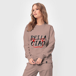 Костюм хлопковый женский Bella ciao, цвет: пыльно-розовый — фото 2