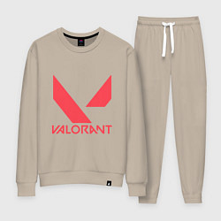 Костюм хлопковый женский Valorant - logo, цвет: миндальный