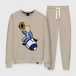 Костюм хлопковый женский Vault boy - bomb rider, цвет: миндальный