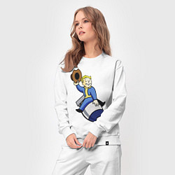 Костюм хлопковый женский Vault boy - bomb rider, цвет: белый — фото 2