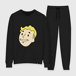 Костюм хлопковый женский Vault boy head, цвет: черный