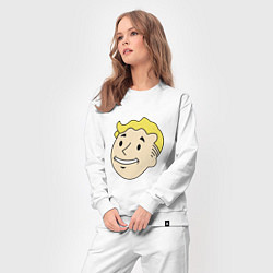 Костюм хлопковый женский Vault boy head, цвет: белый — фото 2